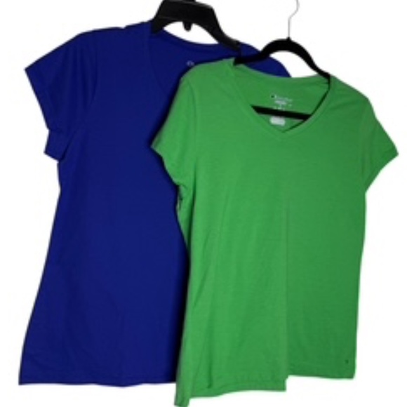Champion Set of Two Short Sleeve Casual Ladies V-Neck Tee Shirts (Size L) - Picture 1 of 8